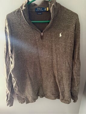 Polo by Ralph Lauren Brown Quarter-Zip Sweater 100% cotton